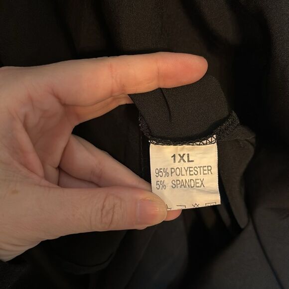 Women’s Black Longsleeve Dress with balloon style sleeves knee length 1XL - Picture 5 of 6